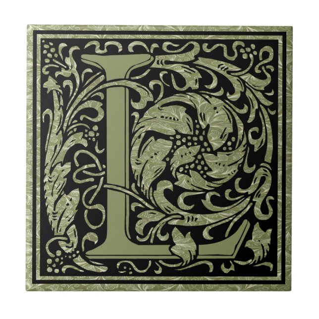Buchstabe L Erster Buchstabe Monogramm Fliese (Vorderseite)