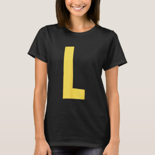 Buchstabe L groß und fett in gelb T-Shirt