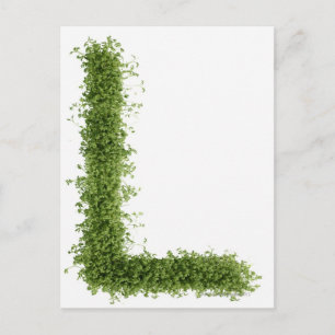 Buchstabe 'L' in der Farbe auf weißem Hintergrund, Postkarte