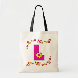 Buchstabe L in der rosa Monogramm-Tasche Flores Tragetasche