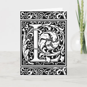Buchstabe L Mittelalterliche Monogramm-Kunst Art N