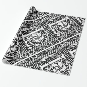 Buchstabe L Mittelalterliche Monogramm-Kunst Art N Geschenkpapier