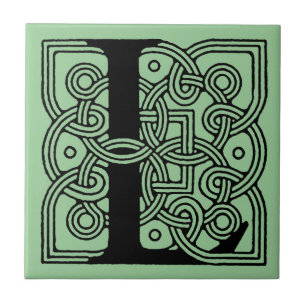 Buchstabe L Monogramm Vintage-Keltischer Knoten Dr Fliese