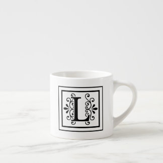 Buchstabe L Monogrammespresso-Tasse Espressotasse