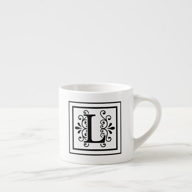 Buchstabe L Monogrammespresso-Tasse Espressotasse (Rechts)