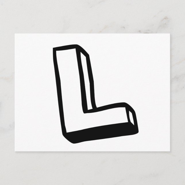 Buchstabe L Postkarte (Vorderseite)