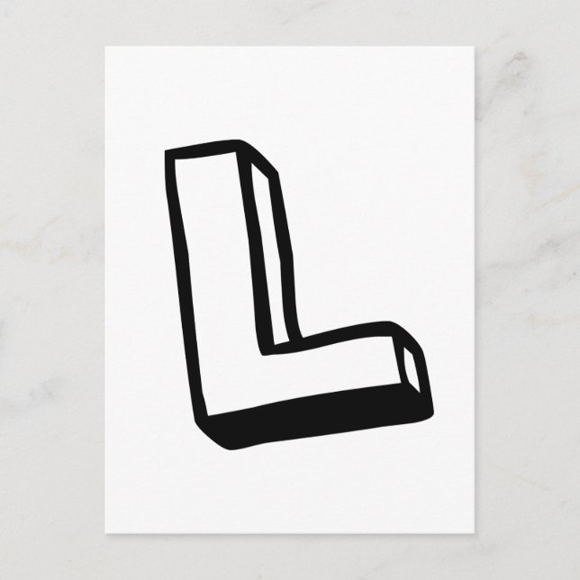 Buchstabe L Postkarte (Vorderseite)