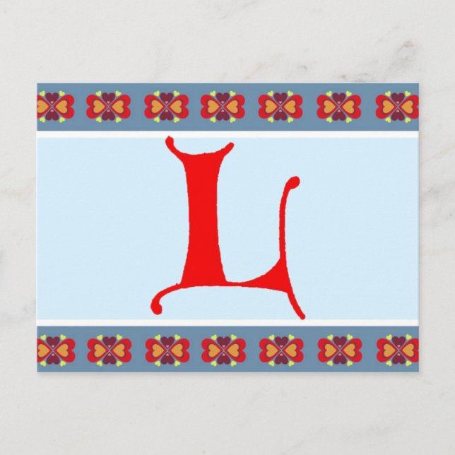 Buchstabe L Postkarte (Vorderseite)