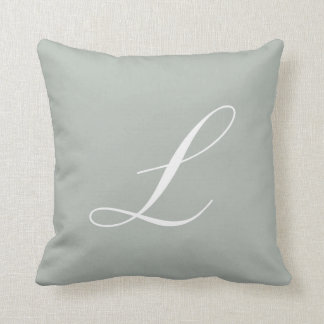 Buchstabe L silbernes Grau-Monogramm-Kissen Kissen