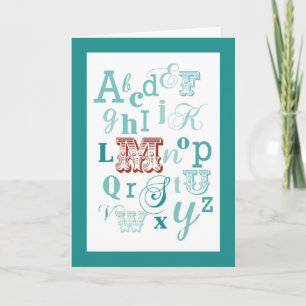 Buchstabe M Anfangsname Alphabet Geburtstag Aquama Karte