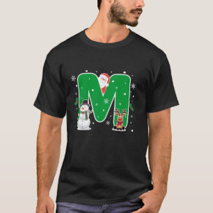 Buchstabe M Anfangsname Alphabet Monogramm Santa C T-Shirt