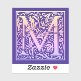 Buchstabe M Farbiger Vintager erster Buchstabe Gra Aufkleber