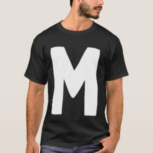 Buchstabe M groß und fett weiß T-Shirt