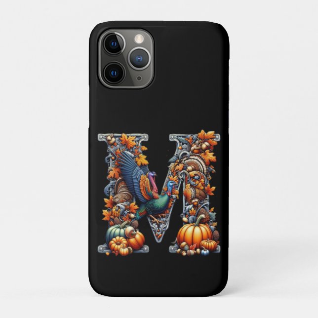 Buchstabe M im Thanksgiving-Stil  Case-Mate iPhone Hülle (Rückseite)