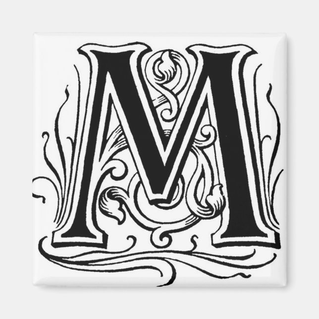 Buchstabe ‚M‘ in Schwarz - Magnet (Vorne)