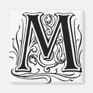 Buchstabe "M" in Schwarz - Schwarz Magnet