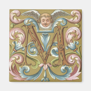 Buchstabe M mit Engel - Magnet