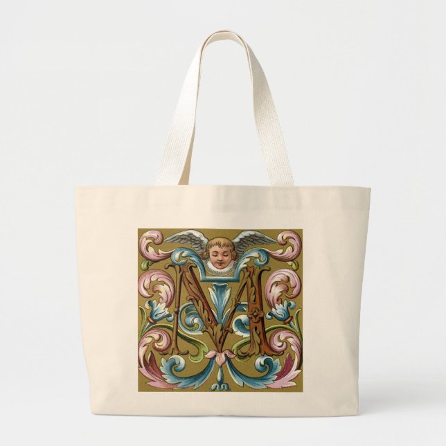 Buchstabe 'M' mit Engel - Tasche (Vorne)
