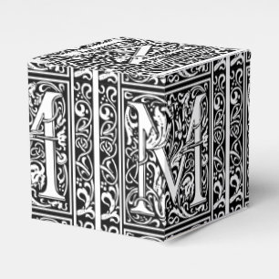 Buchstabe M Mittelalterliche Monogramm-Kunst Art N Geschenkschachtel