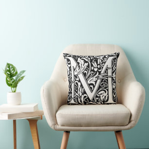 Buchstabe M Mittelalterliche Monogramm-Kunst im Ju Kissen