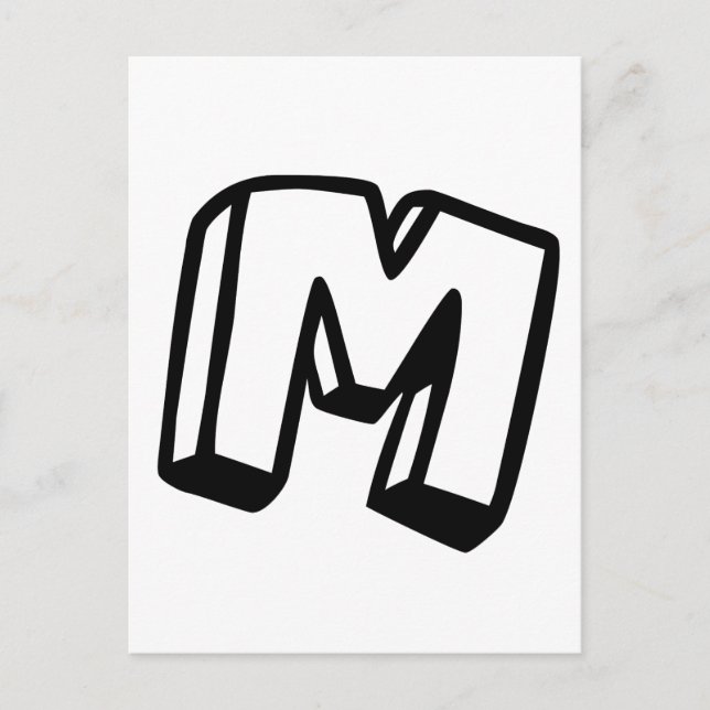 Buchstabe M Postkarte (Vorderseite)
