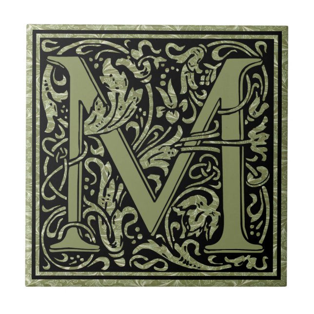 Buchstabe-Monogramm des Buchstabe-M erstes Fliese (Vorderseite)