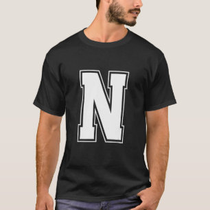 Buchstabe N Alphabet Fett Groß Groß Initial T-Shirt