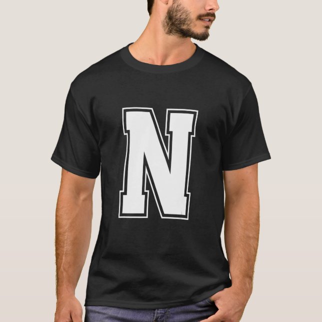 Buchstabe N Alphabet Fett Groß Groß Initial T-Shirt (Vorderseite)