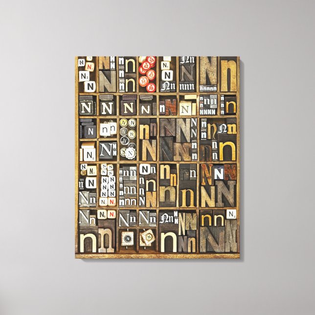 Buchstabe N Leinwanddruck (Vorderseite)