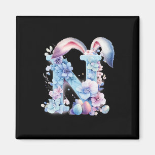 Buchstabe N mit Hasenohren, verziert mit weichen P Magnet