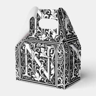 Buchstabe N Mittelalterliche Monogramm-Kunst Neue Geschenkschachtel