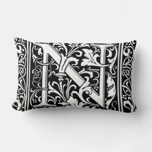 Buchstabe N Mittelalterliche Monogramm-Kunst Neue  Lendenkissen