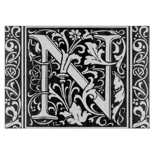 Buchstabe N Mittelalterliche Monogramm-Kunst Neue Schneidebrett