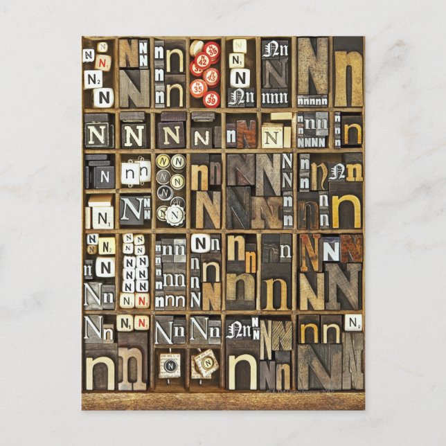 Buchstabe N Postkarte (Vorderseite)