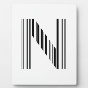 BUCHSTABE N STRICHCODE Erstes Anfangsbuchstaben-Ba Fotoplatte