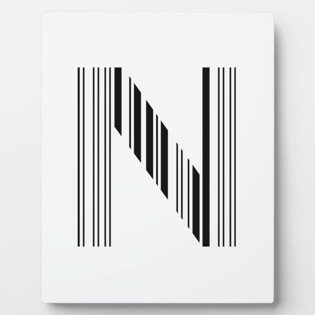 BUCHSTABE N STRICHCODE Erstes Anfangsbuchstaben-Ba Fotoplatte (Vorderseite)