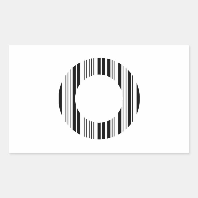 BUCHSTABE O BAR CODE Erstes Anfangsbarcode-Muster Rechteckiger Aufkleber (Vorderseite)