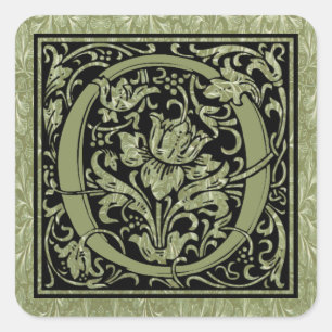 Buchstabe O Erster Buchstabe Monogramm Quadratischer Aufkleber