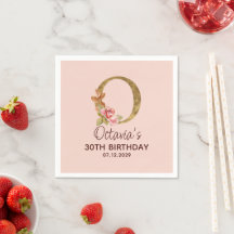 Buchstabe O Gold Monogramm Blush Rosa Rosen