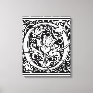 Buchstabe O Mittelalterliche Monogramm-Kunst Art N Leinwanddruck