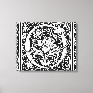 Buchstabe O Mittelalterliche Monogramm-Kunst Art N Leinwanddruck