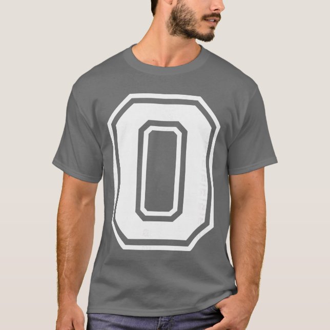 Buchstabe O Name Initial Varsity Alphabet Monogram T-Shirt (Vorderseite)