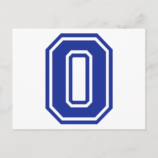 Buchstabe O Postkarte (Vorderseite)