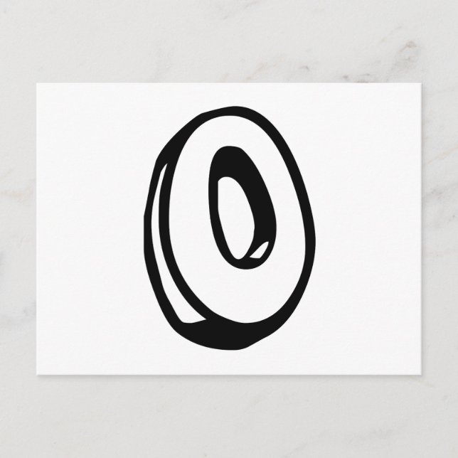 Buchstabe O Postkarte (Vorderseite)