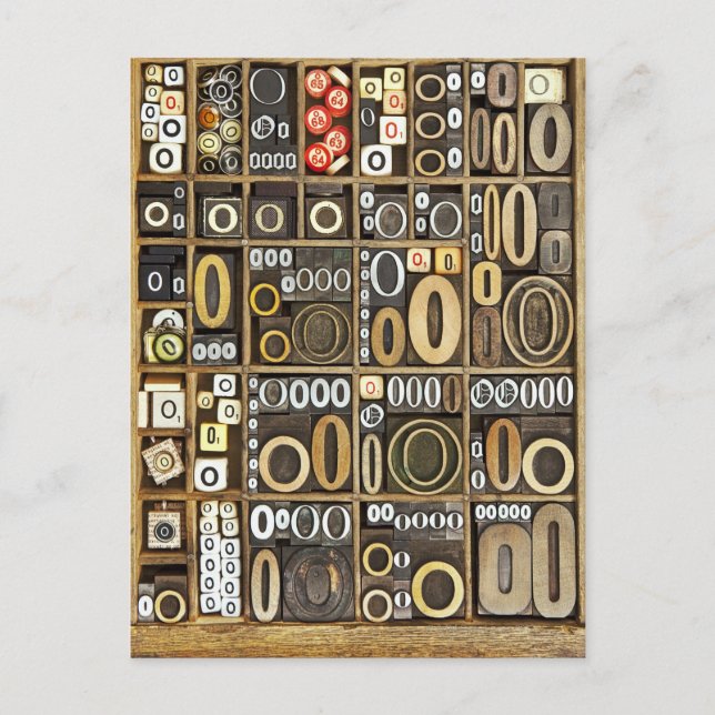 Buchstabe O Postkarte (Vorderseite)
