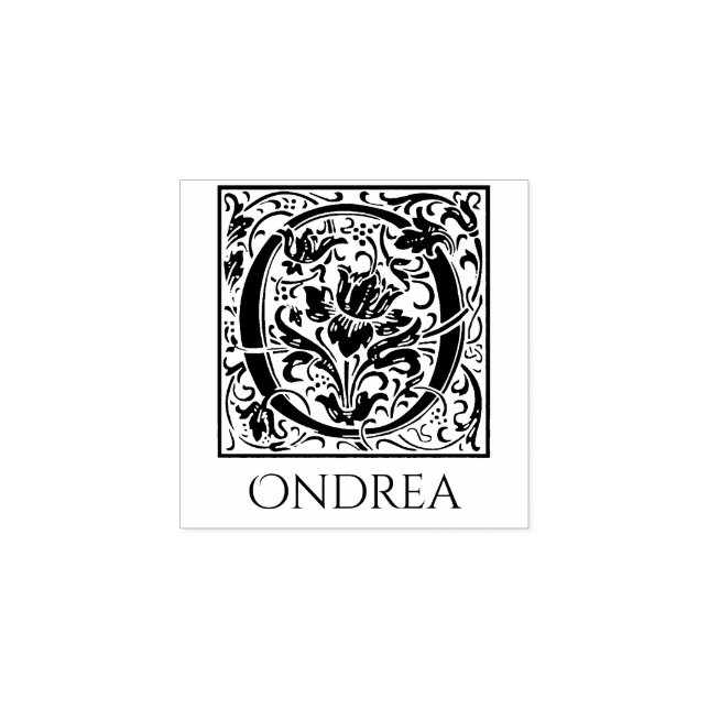 Buchstabe O Vintager erster Buchstabe mit Name Gummistempel (Prägung)