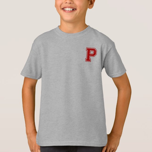 Buchstabe P - Anfangsname Alphabet Monogramm T-Shirt (Vorderseite)