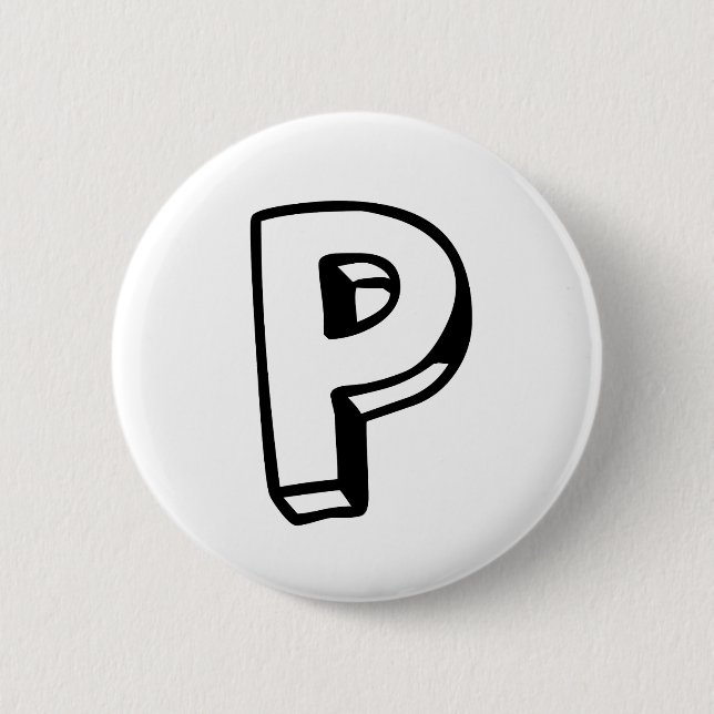 Buchstabe P Button (Vorderseite)
