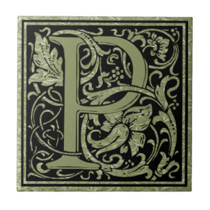 Buchstabe P Erster Buchstabe Monogramm Fliese