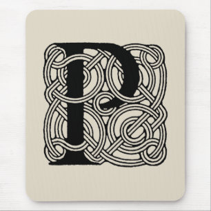 Buchstabe P Monogramm Vintage-Keltischer Knoten Dr Mousepad